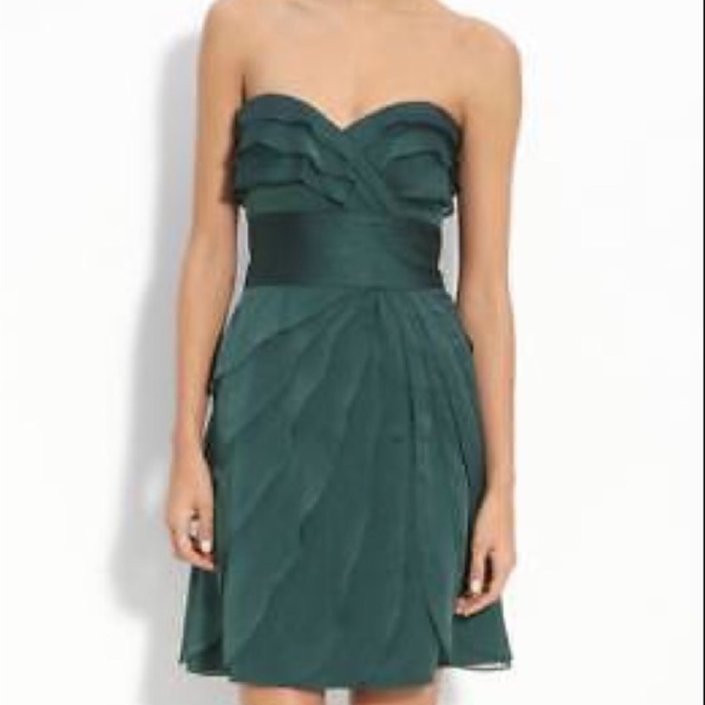 Adrianna Papell Shutterpleat Ruffle Dress